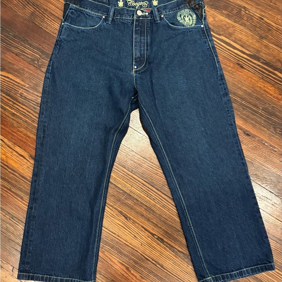 Coogi Australia Vintage Mens Rare. Blue Jeans W38 L34 Embroidered Logo Patch 90s - Picture 2 of 9
